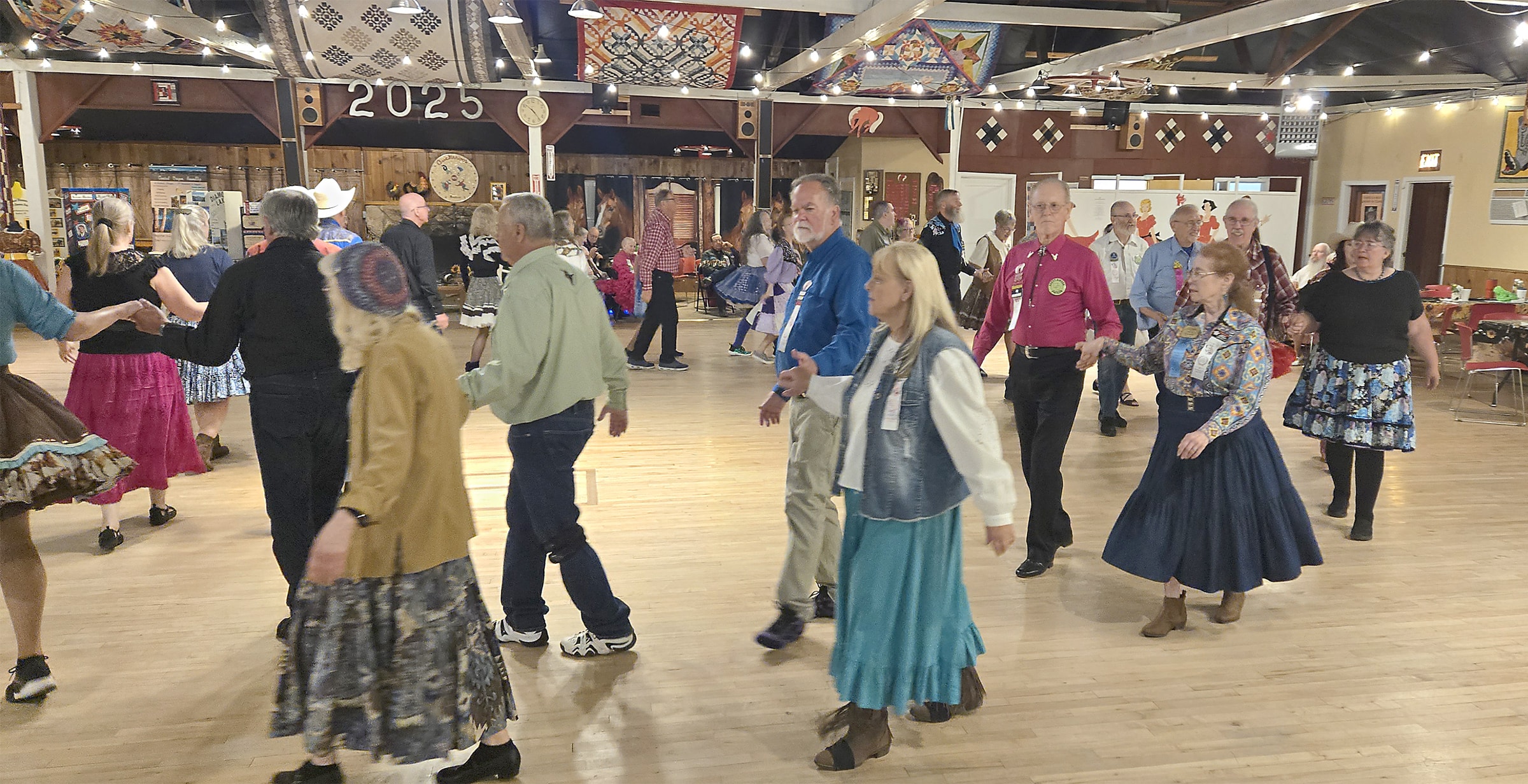 Couples dancing at a barn dance mixer in Roseburg, Oregon