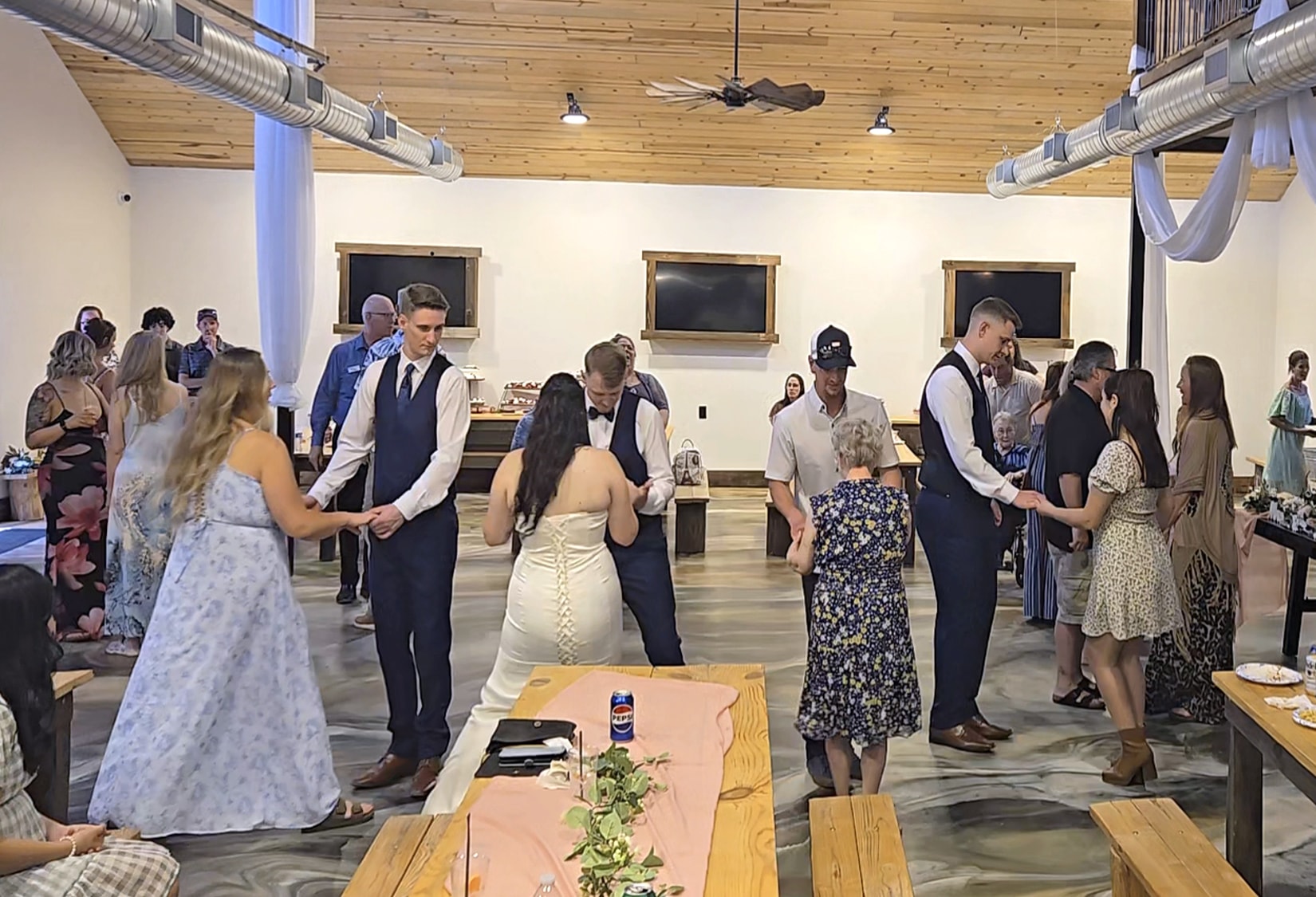 Wedding couple romantic first dance spotlight